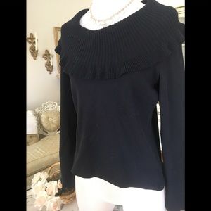 Rafaella excellent condition black veowl neck sweater size PM